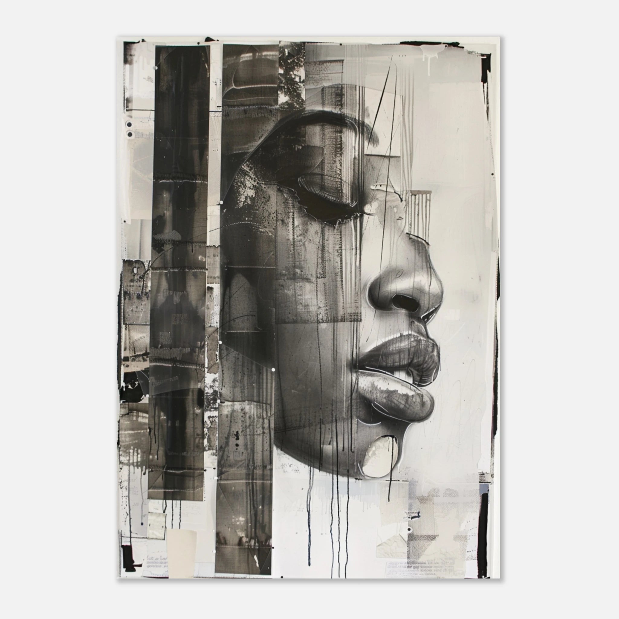 Voice in Print – Abstrakte Gesichtskollage
