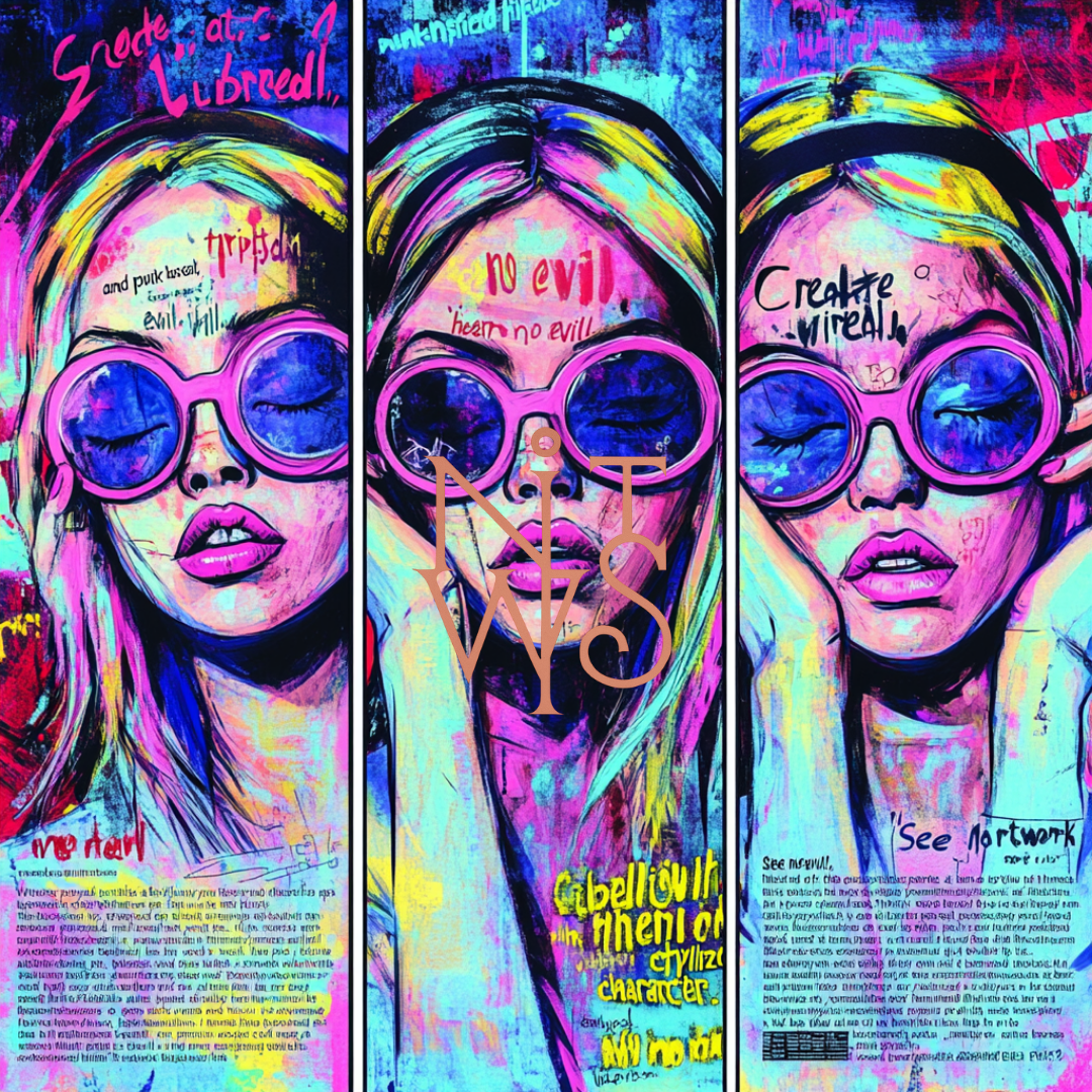 "Neon Rebels: The 'See No Evil' Triptychs"