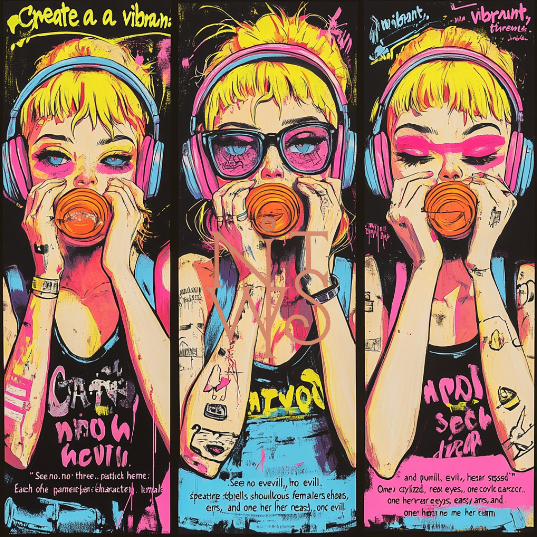 "Neon Rebels: The 'See No Evil' Triptychs"