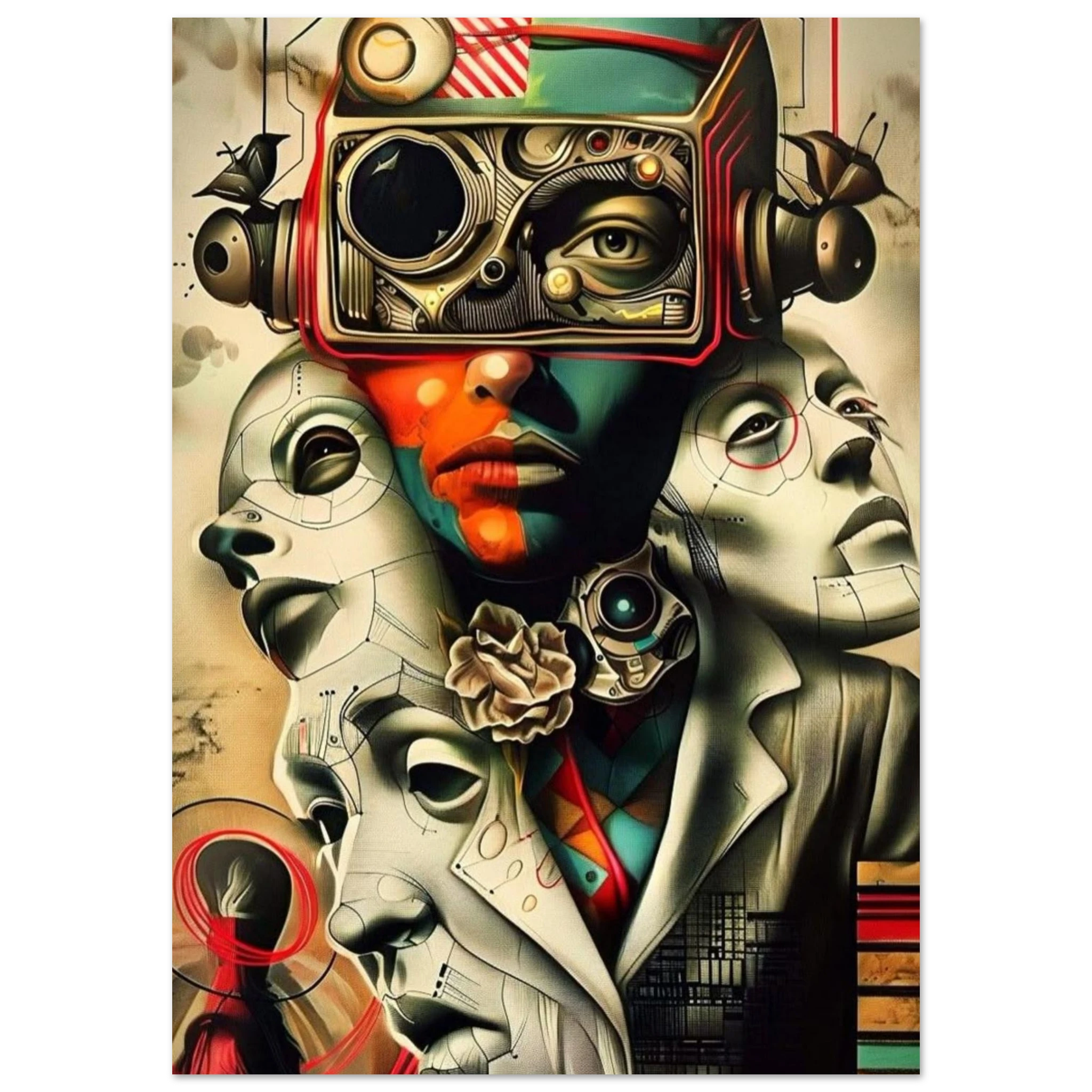 Mensch oder Maschine? Dieses Artwork wirft Fragen auf – über Identität, Technik, Gefühle und Kontrolle.