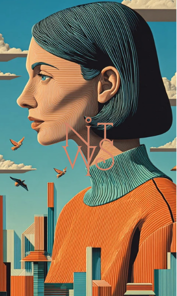 "Terra-Cotta Träume: Eine surreale Reise in Orange & Türkis" – Digitaler Kunstdruck