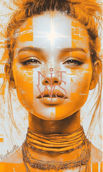 "GOLDEN MUSE: Eine Studie in Textur und Licht" – Digitaler Kunstdruck