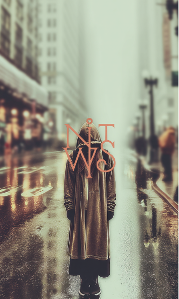 "Urban Elegies: Reflexionen in Orange & Grau" – Digitaler Kunstdruck