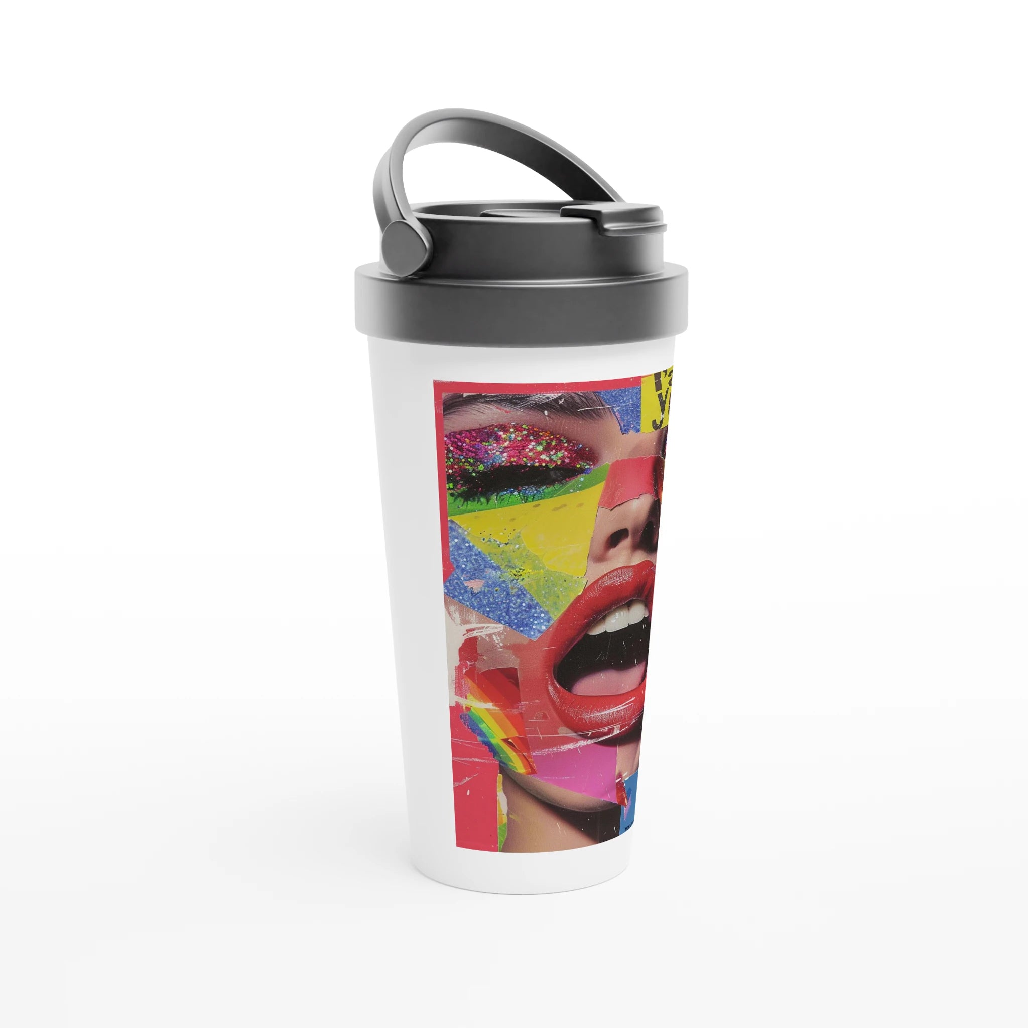 „I’m Not Yours“ – Queer Glam Collage Mug, 15oz Edelstahl