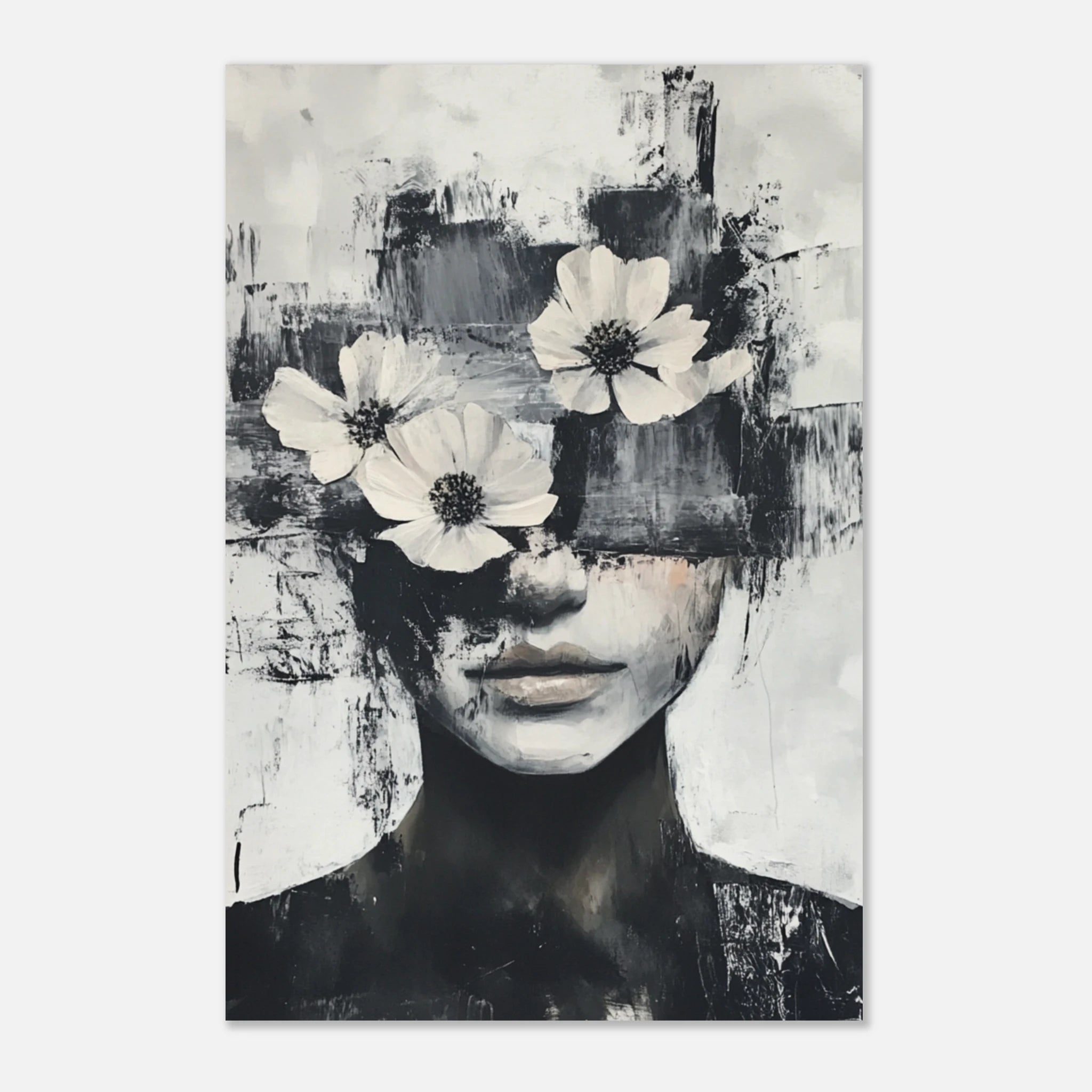 „Silent Bloom“ – Abstraktes florales Wandbild auf Leinwand | Hochwertiger Kunstdruck