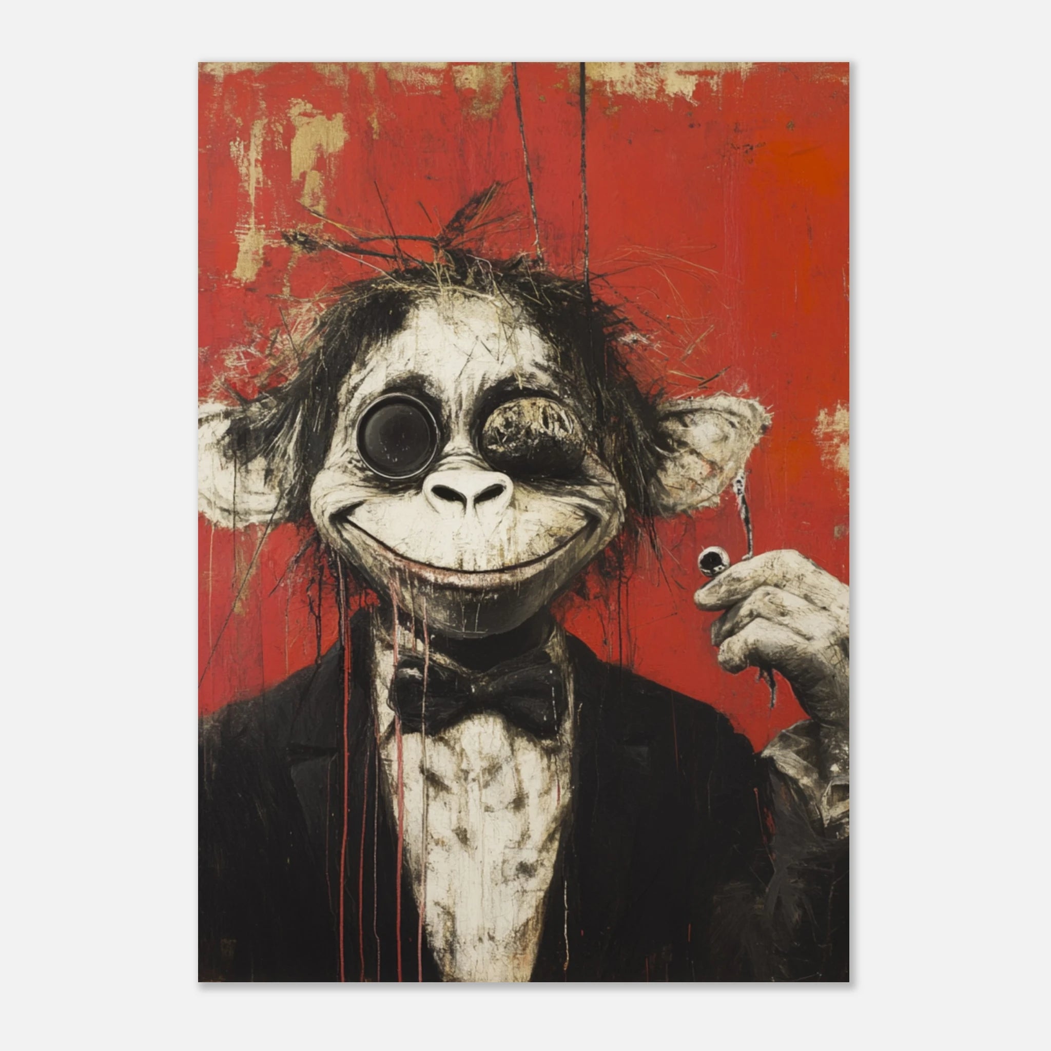 „Monkey Business – Surrealer Affe im Anzug Poster“