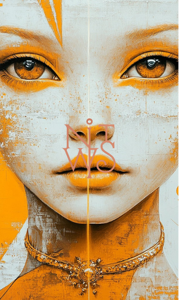 "GOLDEN MUSE: Eine Studie in Textur und Licht" – Digitaler Kunstdruck