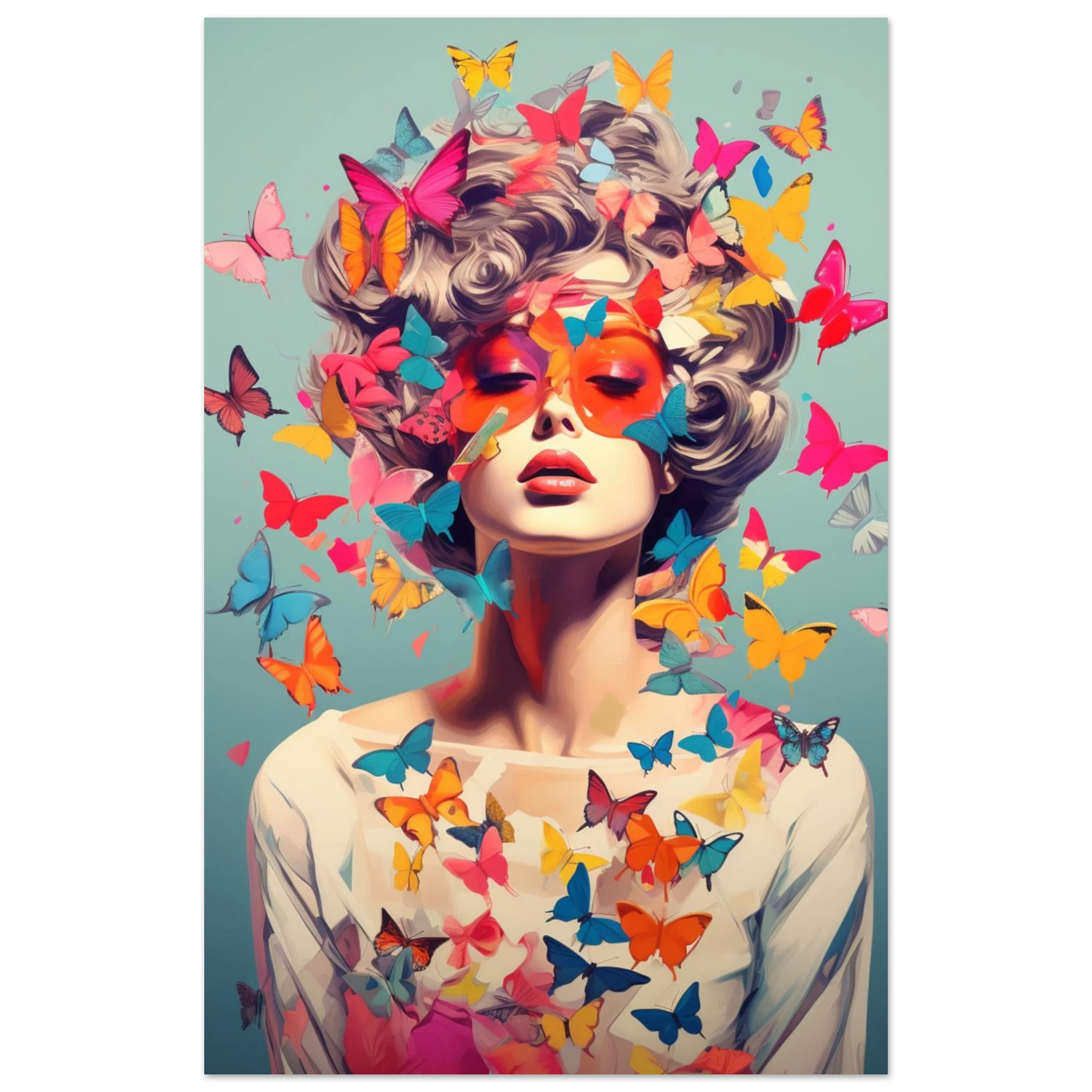 Butterfly Riot – Fashion Art Print mit Schmetterlingen & Pride-Power