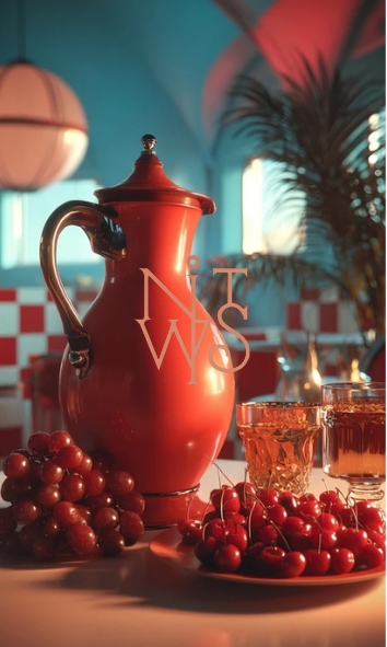 "Americana Dreamscapes: Eine Reise in Rot & Türkis" – Sofortiger Digitaler Kunstdruck