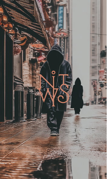 "Urban Elegies: Reflexionen in Orange & Grau" – Digitaler Kunstdruck