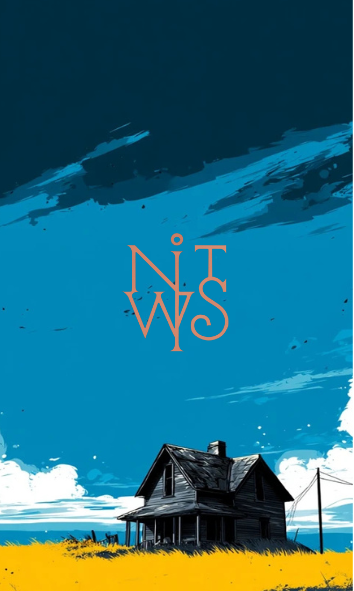 "Urban Decay & Electric Dreams: Eine Blau-Gelbe Symphonie" – Digitaler Kunstdruck