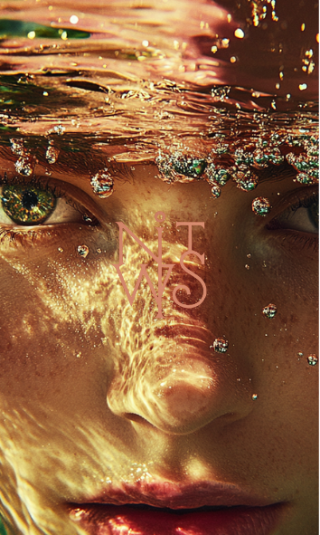 "Aqueous Dreams: Ein Bad in flüssigem Licht" – Digitaler Kunstdruck