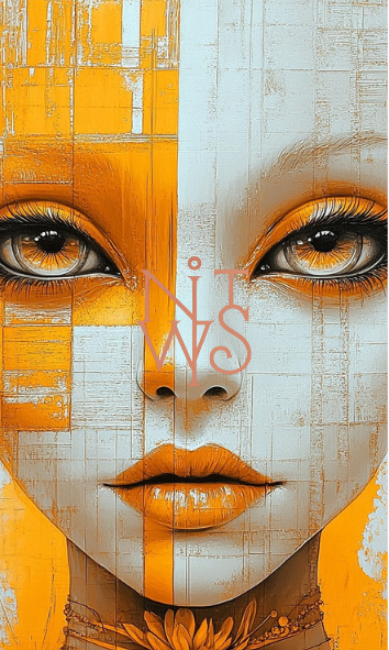 "GOLDEN MUSE: Eine Studie in Textur und Licht" – Digitaler Kunstdruck