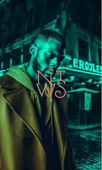 "Nocturnal: Elegie für die regennasse Stadt" – Digitaler Kunstdruck