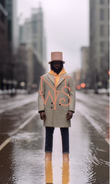 "Urban Elegies: Reflexionen in Orange & Grau" – Digitaler Kunstdruck