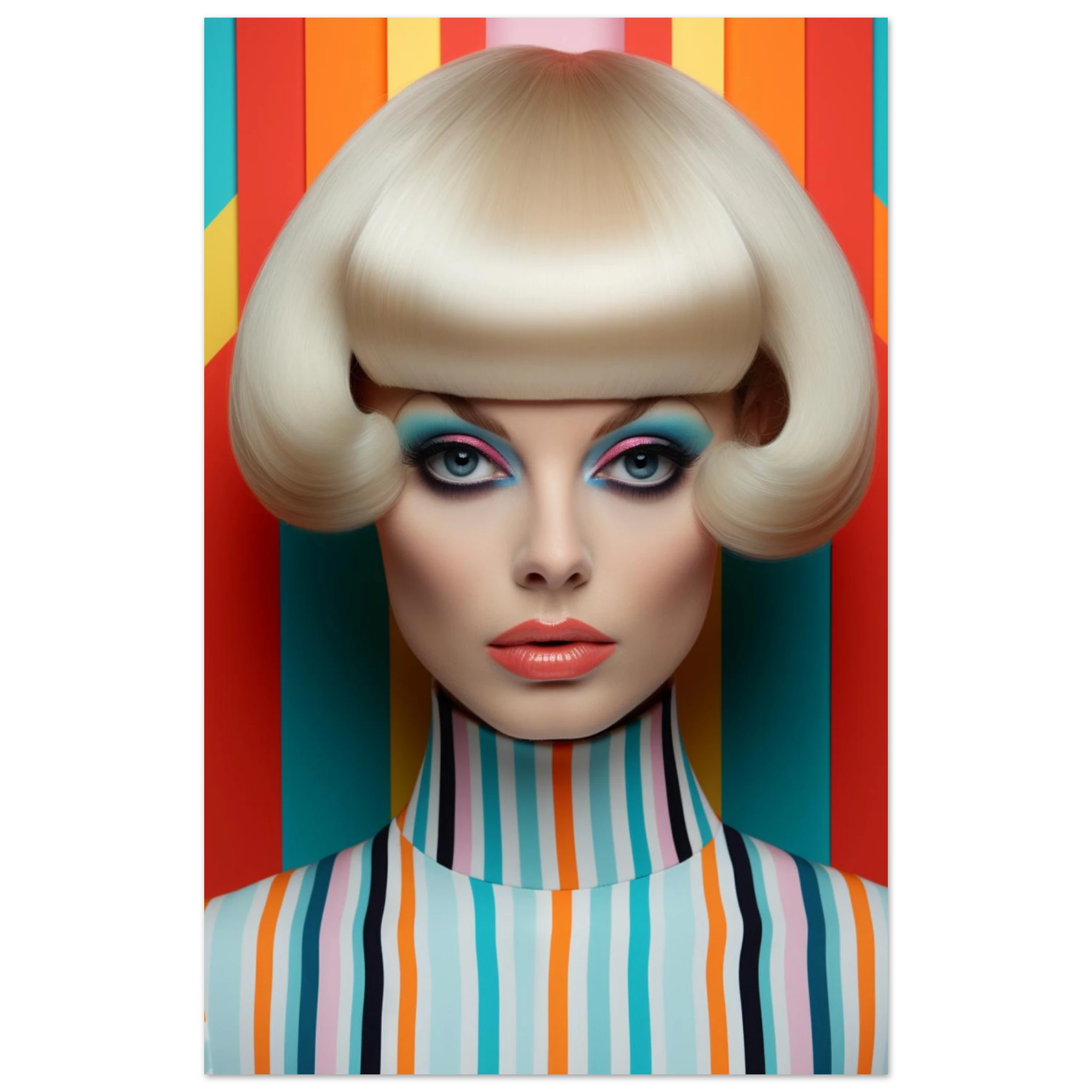 Future Pop Diva – Geometrisches Pride Portrait im 60s Style