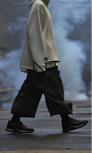 "Urban Monks: Eine Studie in Stille und Silhouette" – Digitaler Kunstdruck