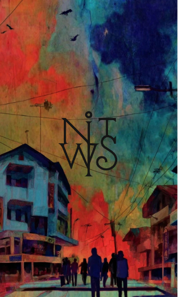 "Wo Feuer auf Wasser trifft: Eine Reise durch surreale Landschaften" – Digitaler Kunstdruck