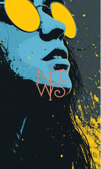 "Urban Decay & Electric Dreams: Eine Blau-Gelbe Symphonie" – Digitaler Kunstdruck