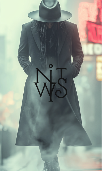 "Der Fremde in der Stadt: Eine Neo-Noir-Fantasie" – Digitaler Kunstdruck