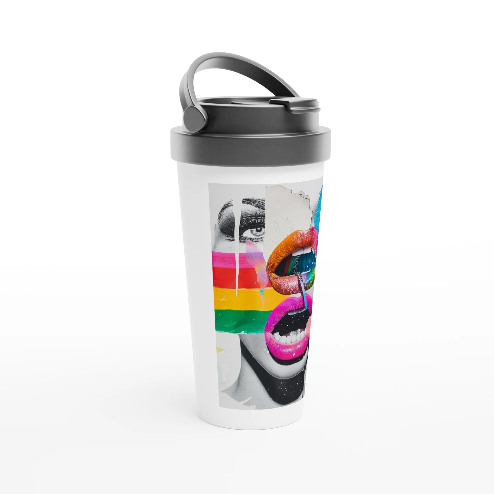 „Not Your Phase“ – Queere Collage-Thermotasse aus Edelstahl, 15oz