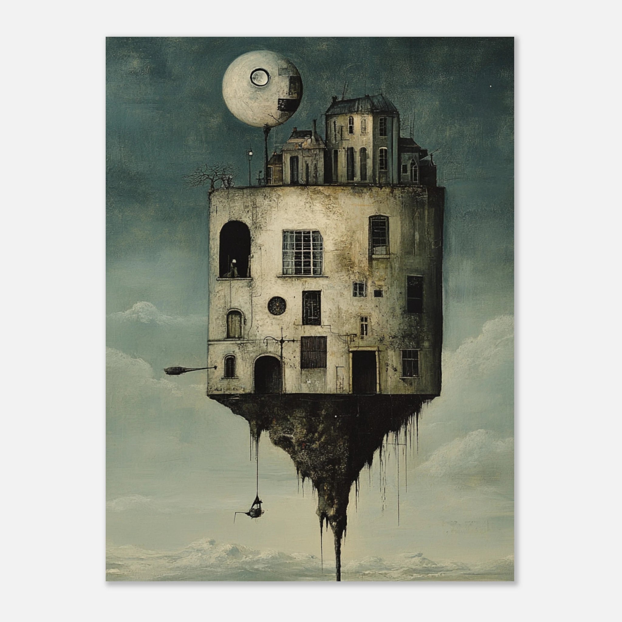 „Surrealer Albtraumhase Poster – Düstere Kunst für dein Zuhause – Gothic Wandbild – Dark Art Print“