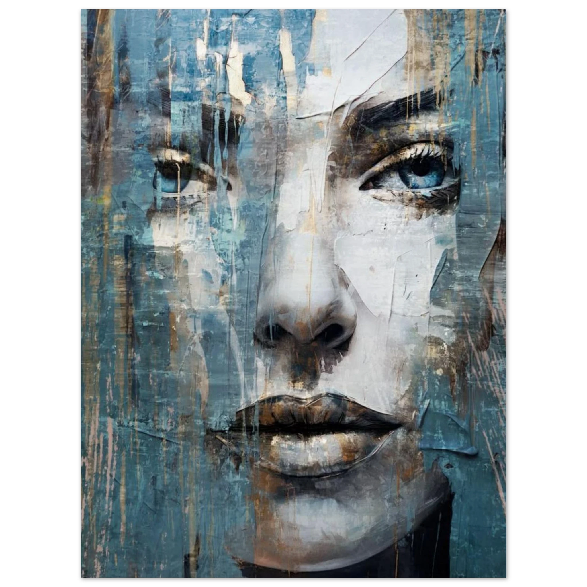 ChatGPT-Kunst, die dich anglotzt: „Silence in Blue“