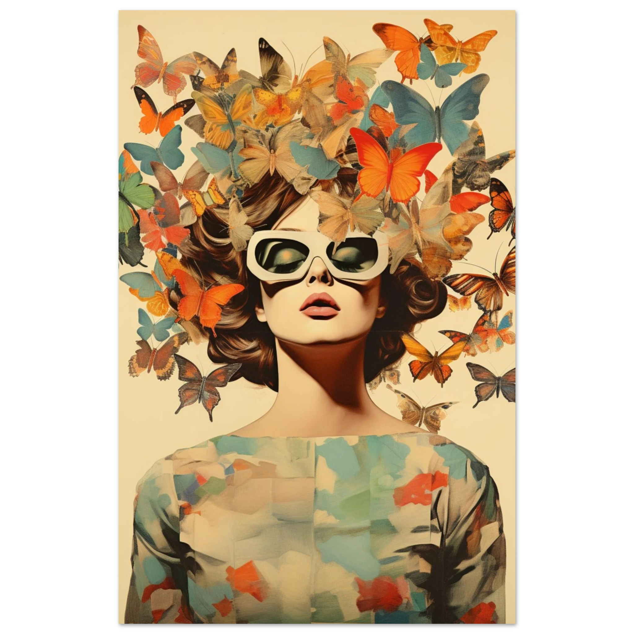 Butterfly Vision – Vintage Style Poster mit Schmetterlingskrone & Pride-Vibe
