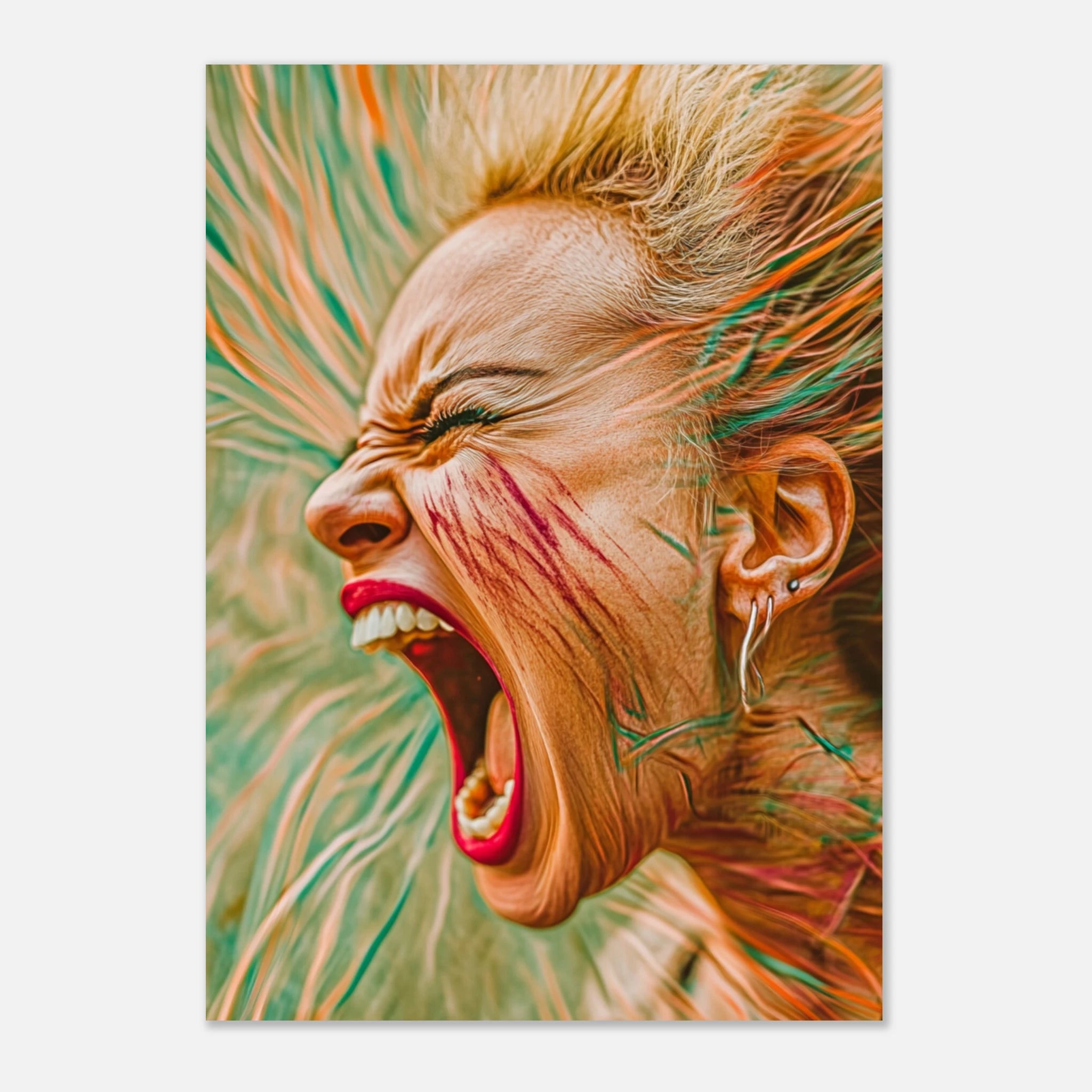 Rebel Scream – Ausdruck purer Emotion | Pop-Surrealistisches Frauenportrait
